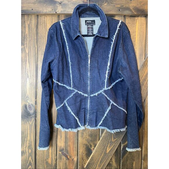Vintage FUBU Jean Frayed Seams Jacket - Picture 1 of 6
